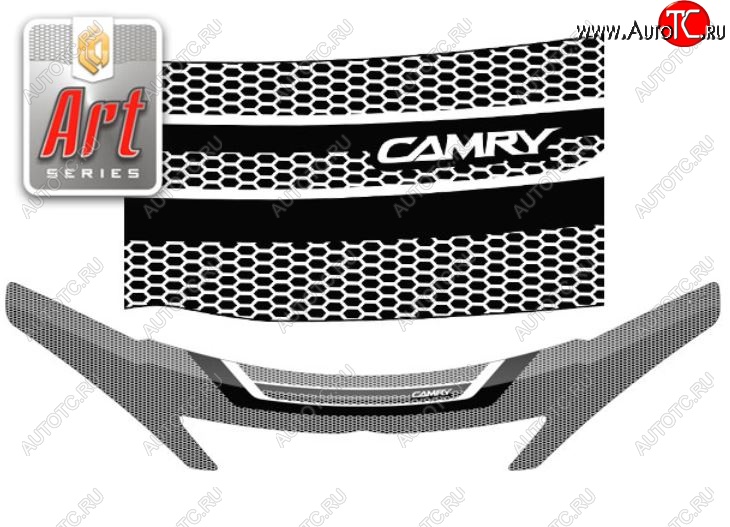 2 599 р. Дефлектор капота CA-Plastiс  Toyota Camry  XV30 (2001-2004) дорестайлинг (Серия Art графит)  с доставкой в г. Воронеж