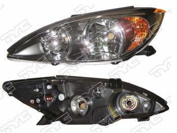 Левая фара передняя TYC (USA, короткое ухо, черная) Toyota Camry  XV30 (2001-2004) дорестайлинг