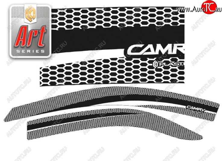 2 299 р. Дефлектора окон CA-Plastic  Toyota Camry  XV30 (2004-2006) рестайлинг (Серия Art черная, Без хром.молдинга)  с доставкой в г. Воронеж