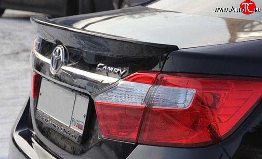 2 349 р. Лип спойлер M-VRS Toyota Camry XV55 1-ый рестайлинг (2014-2017) (Неокрашенный)  с доставкой в г. Воронеж