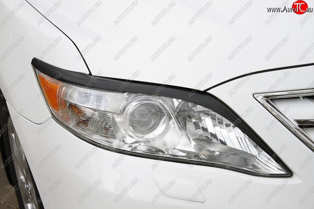 1 129 р. Реснички на фары (рестайлинг) RA Toyota Camry XV40 рестайлинг (2009-2011) (Неокрашенные)  с доставкой в г. Воронеж