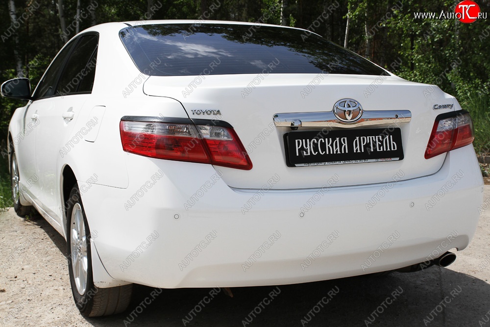 1 399 р. Реснички на фонари (рестайлинг) RA  Toyota Camry  XV40 (2009-2011) рестайлинг (Неокрашенные)  с доставкой в г. Воронеж