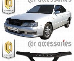 2 159 р. Дефлектор капота CA-Plastic  Toyota Vista  седан (1994-1998) (серия Classic черный, Без надписи)  с доставкой в г. Воронеж. Увеличить фотографию 2