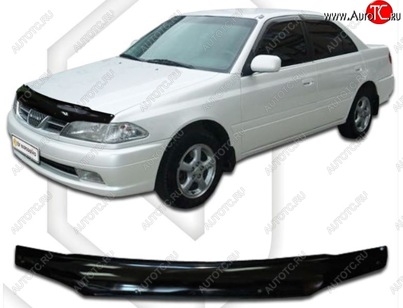 1 999 р. Дефлектор капота CA-Plastiс  Toyota Carina  Е210 (1998-2001) седан рестайлинг (Classic черный, Без надписи)  с доставкой в г. Воронеж