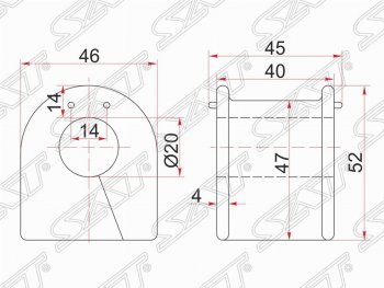 Резиновая втулка заднего стабилизатора (D=20) SAT Toyota Mark 2 X100 седан (1996-2000)