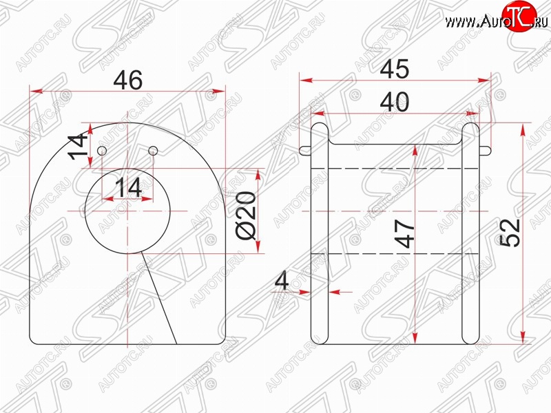 99 р. Резиновая втулка заднего стабилизатора (D=20) SAT  Toyota Chaser - Mark 2 ( X90,  X100)  с доставкой в г. Воронеж