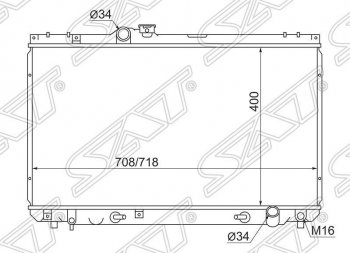 Радиатор двигателя SAT Toyota Cresta X100 рестайлинг (1998-2001)