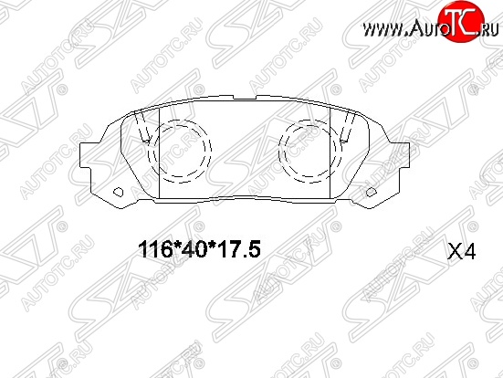 879 р. Колодки тормозные SAT (задние) Toyota Cresta X100 дорестайлинг (1996-1998)  с доставкой в г. Воронеж