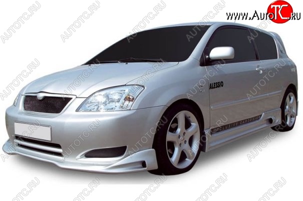 6 749 р. Накладка на передний бампер CT Toyota Corolla E120 седан дорестайлинг (2000-2004) (Неокрашенная)  с доставкой в г. Воронеж