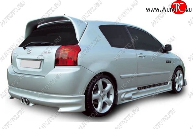 7 149 р. Накладка на задний бампер (хетчбек) CT Toyota Corolla E120 хэтчбек 5 дв. дорестайлинг (2000-2004) (Неокрашенная)  с доставкой в г. Воронеж