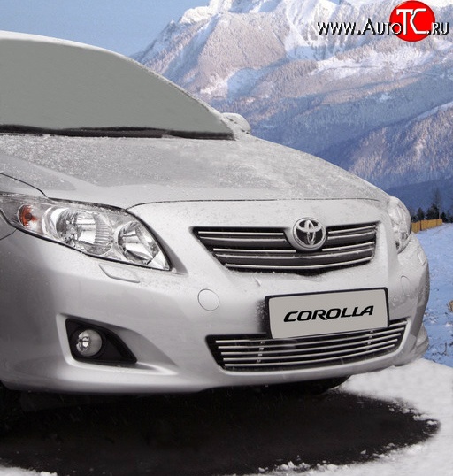 1 574 р. Декоративная вставка воздухозаборника бампера Novline  Toyota Corolla  E150 (2006-2010) седан дорестайлинг  с доставкой в г. Воронеж