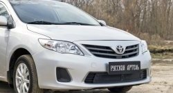 1 859 р. Защитная сетка решетки переднего бампера РА  Toyota Corolla  E150 (2009-2013) седан рестайлинг  с доставкой в г. Воронеж. Увеличить фотографию 3