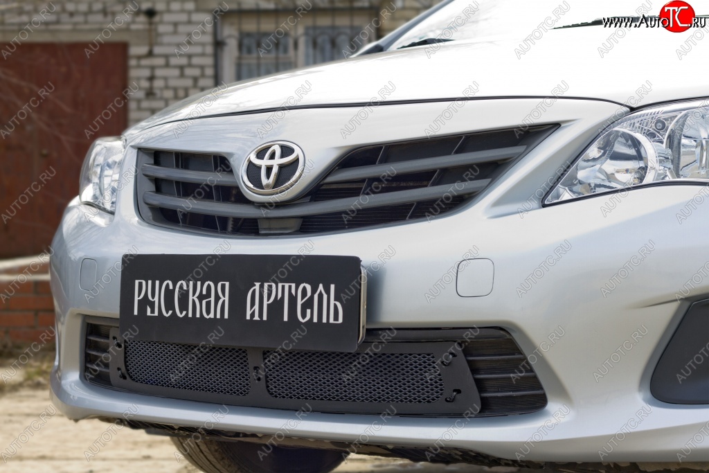 1 859 р. Защитная сетка решетки переднего бампера РА  Toyota Corolla  E150 (2009-2013) седан рестайлинг  с доставкой в г. Воронеж