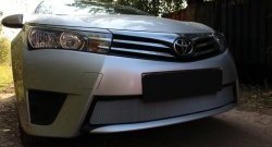 1 539 р. Сетка на бампер Russtal (хром) Toyota Corolla E180 дорестайлинг (2013-2016)  с доставкой в г. Воронеж. Увеличить фотографию 2