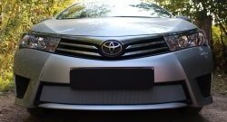 1 539 р. Сетка на бампер Russtal (хром) Toyota Corolla E180 дорестайлинг (2013-2016)  с доставкой в г. Воронеж. Увеличить фотографию 3