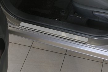 1 799 р. Накладки порожков салона Russtal Toyota Corolla E180 дорестайлинг (2013-2016) (нержавейка полированная)  с доставкой в г. Воронеж. Увеличить фотографию 2