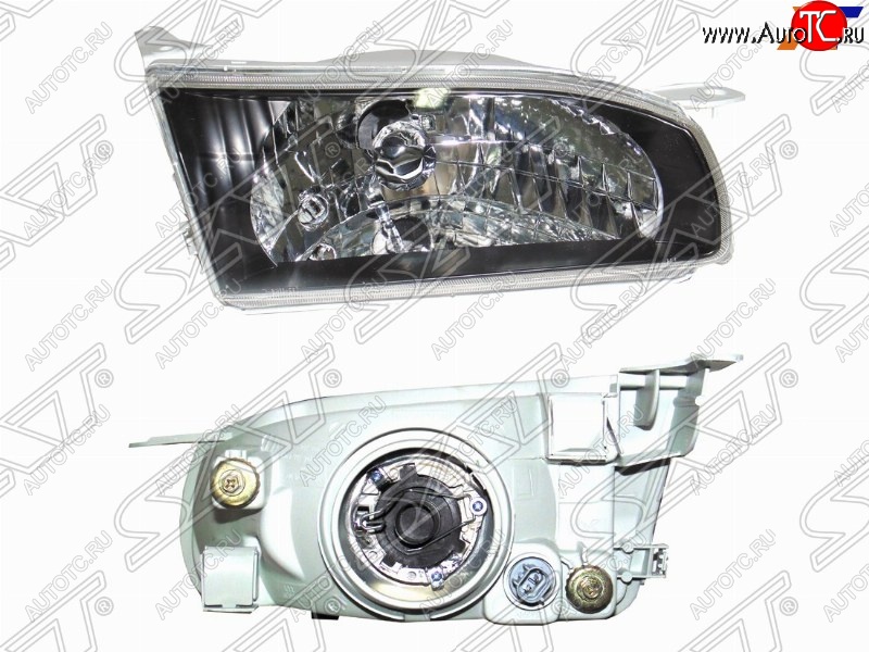3 399 р. Правая фара SAT (черный хрусталь)  Toyota Corolla  E110 (1995-1997) седан рестайлинг  с доставкой в г. Воронеж