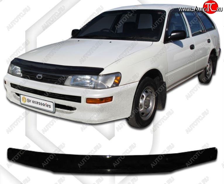 1 899 р. Дефлектор капота (E100, 103) CA-Plastiс  Toyota Corolla  E110 (1997-2000) универсал дорестайлинг (Classic черный, Без надписи)  с доставкой в г. Воронеж