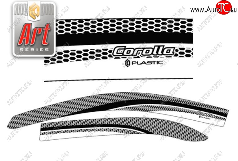 2 199 р. Дефлектора окон CA-Plastic  Toyota Corolla  E120 (2004-2007) седан рестайлинг (Серия Art серебро, Без хром.молдинга, Крепление только на скотч)  с доставкой в г. Воронеж