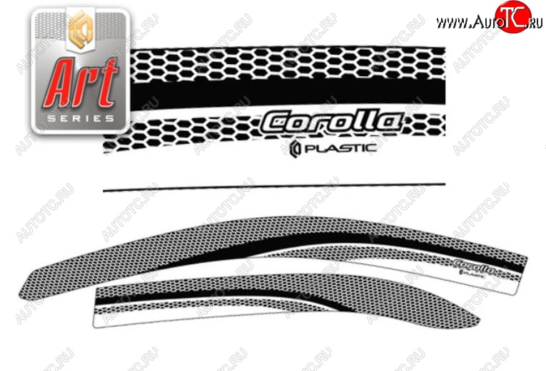 2 199 р. Дефлектора окон (E121-124) CA-Plastic  Toyota Corolla  E120 (2000-2004) седан дорестайлинг (Серия Art графит, Без хром.молдинга, Крепление только на скотч)  с доставкой в г. Воронеж