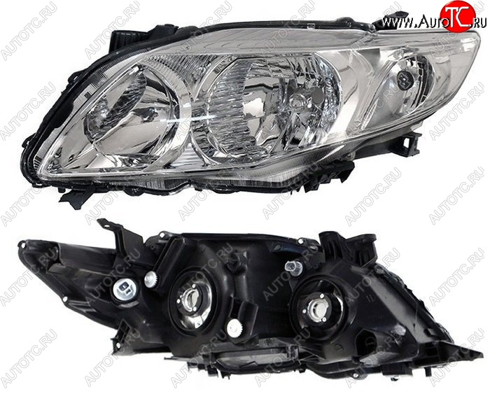 3 699 р. Левая фара SAT (с электрокорректором)  Toyota Corolla  E140 (2007-2010) седан дорестайлинг  с доставкой в г. Воронеж