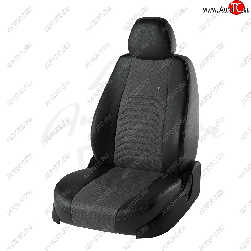 10 949 р. Чехлы для сидений Lord Autofashion Денвер (экокожа)  Toyota Corolla ( E150,  E140) (2006-2013) седан дорестайлинг, седан рестайлинг (Чёрный, вставка серая)  с доставкой в г. Воронеж