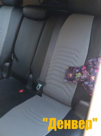 10 949 р. Чехлы для сидений Lord Autofashion Денвер (экокожа)  Toyota Corolla ( E150,  E140) (2006-2013) седан дорестайлинг, седан рестайлинг (Чёрный, вставка серая)  с доставкой в г. Воронеж. Увеличить фотографию 4