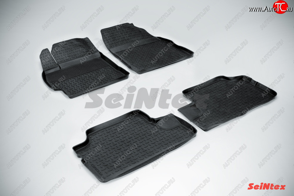 3 089 р. Коврики в салон SeiNtex (резина, высокий бортик)  Toyota Corolla  E140 (2007-2013) седан дорестайлинг, седан рестайлинг  с доставкой в г. Воронеж