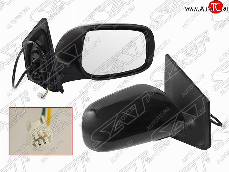 3 199 р. Правое боковое зеркало заднего вида (3 конт./эл. рег-ка) SAT Toyota Corolla E150 седан дорестайлинг (2006-2010) (Неокрашенное)  с доставкой в г. Воронеж