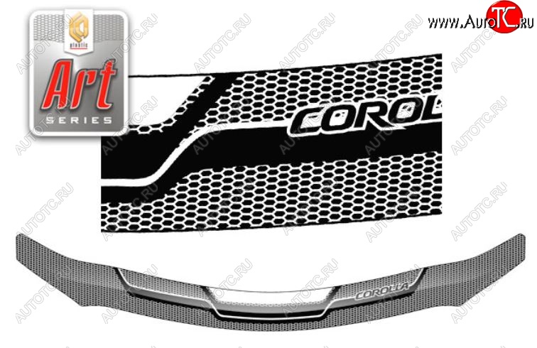 2 199 р. Дефлектор капота CA-Plastiс  Toyota Corolla  E150 (2006-2010) седан дорестайлинг (Серия Art серебро)  с доставкой в г. Воронеж