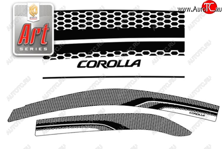 2 199 р. Дефлектора окон CA-Plastic  Toyota Corolla  E150 (2006-2010) седан дорестайлинг (Серия Art серебро, Без хром.молдинга, Крепление только на скотч)  с доставкой в г. Воронеж