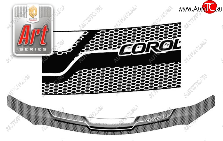 2 199 р. Дефлектор капота CA-Plastiс  Toyota Corolla  E150 (2009-2013) седан рестайлинг (Серия Art графит)  с доставкой в г. Воронеж