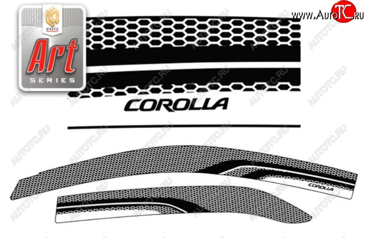2 199 р. Дефлектора окон CA-Plastic  Toyota Corolla  E150 (2009-2013) седан рестайлинг (Серия Art серебро, Без хром.молдинга, Крепление только на скотч)  с доставкой в г. Воронеж