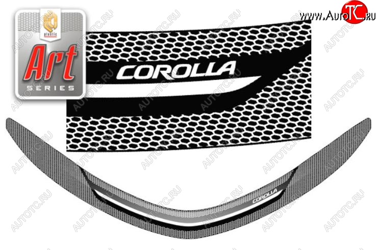 2 299 р. Дефлектор капота CA-Plastiс  Toyota Corolla  E180 (2013-2019) дорестайлинг, рестайлинг (Серия Art графит)  с доставкой в г. Воронеж