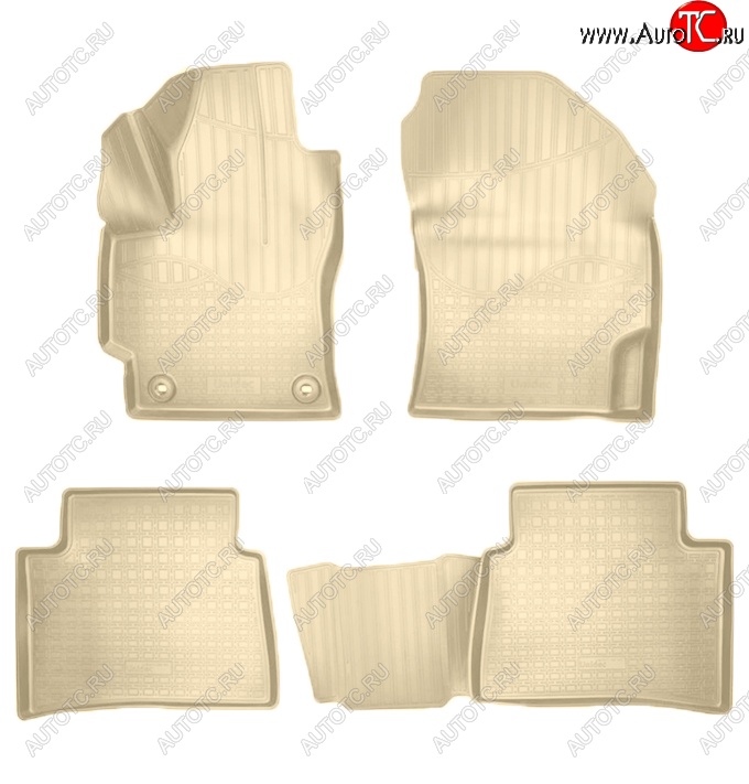 2 859 р. Коврики салонные Noplast (3D)  Toyota Corolla  E210 (2018-2022) седан дорестайлинг, универсал дорестайлинг, хэтчбэк 5 дв. дорестайлинг (Бежевые)  с доставкой в г. Воронеж