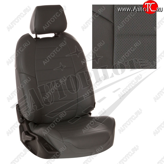 13 849 р. Чехлы сидений AUTOPILOT Экокожа (40/60 с задним подлокотника, Comfort / Prestige)  Toyota Corolla  E210 (2018-2022) седан дорестайлинг (Темно серый + Темный серый)  с доставкой в г. Воронеж