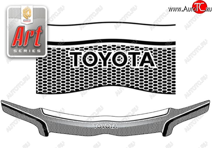 2 199 р. Дефлектор капота CA-Plastiс  Toyota Corolla Fielder  E120 (2004-2006) универсал 2-ой рестайлинг (Серия Art серебро)  с доставкой в г. Воронеж