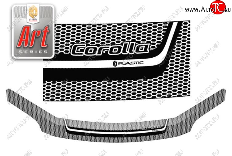 2 299 р. Дефлектор капота CA-Plastiс  Toyota Corolla Fielder  E140 (2006-2012) универсал дорестайлинг, универсал рестайлинг (Серия Art черная)  с доставкой в г. Воронеж