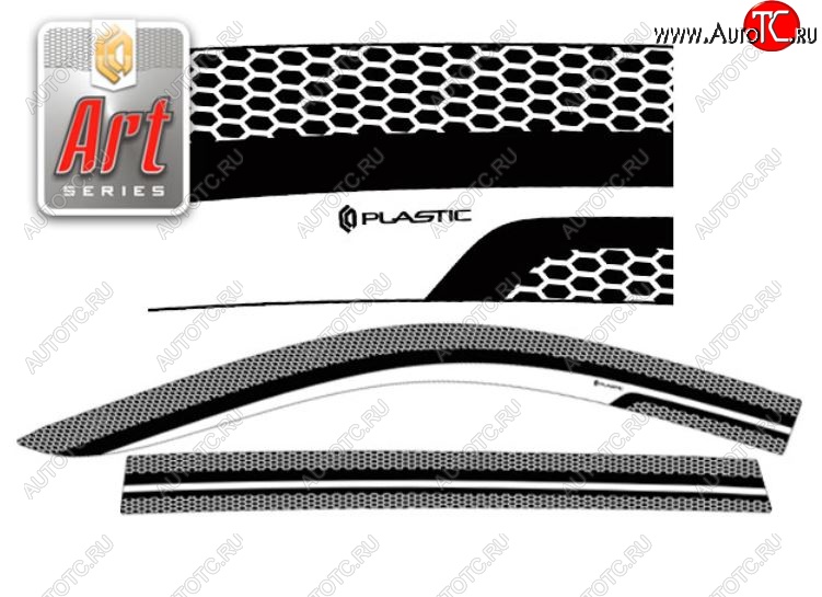 2 299 р. Дефлектора окон CA-Plastic  Toyota Corolla Fielder  E160 (2012-2015) универсал дорестайлинг (Серия Art черная, Без хром.молдинга)  с доставкой в г. Воронеж