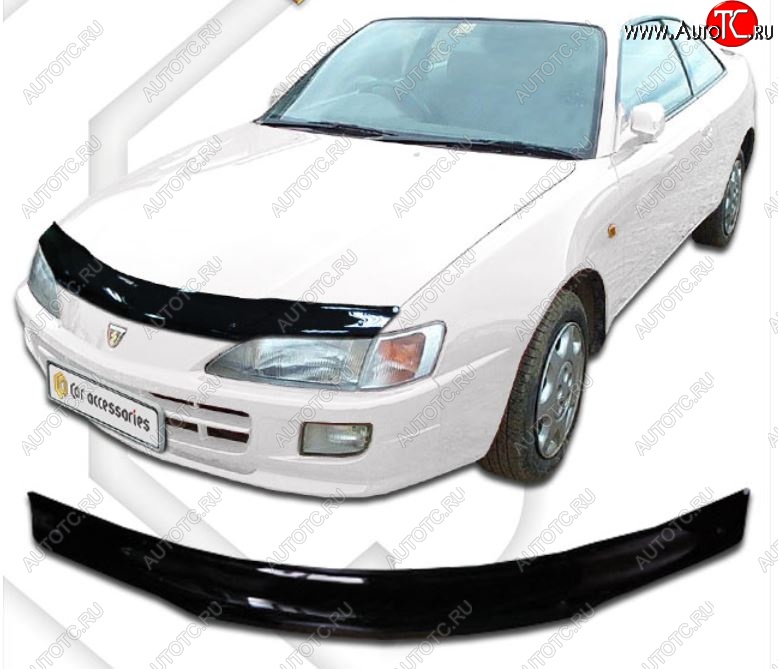 1 899 р. Дефлектор капота CA-Plastic Toyota Corolla Levin E110 купе рестайлинг (1997-2000) (Classic черный, Без надписи)  с доставкой в г. Воронеж