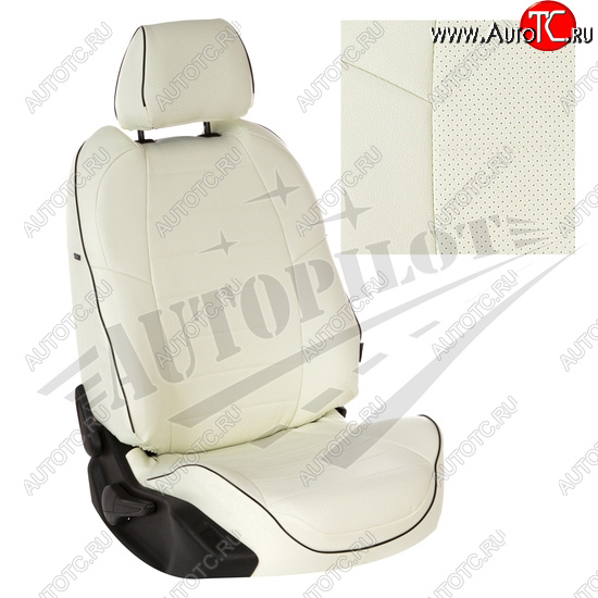 13 849 р. Чехлы сидений AUTOPILOT Экокожа (40/60 без подлокотника, Standart / Classic)  Toyota Corolla  E210 (2018-2022) седан дорестайлинг (Белый + Белый)  с доставкой в г. Воронеж