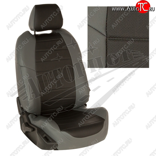 13 849 р. Чехлы сидений AUTOPILOT Экокожа (40/60 без подлокотника, Standart / Classic)  Toyota Corolla  E210 (2018-2022) седан дорестайлинг (Серый + Черный)  с доставкой в г. Воронеж
