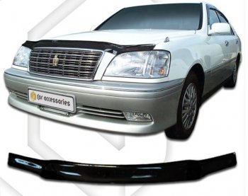 1 899 р. Дефлектор капота CA-Plastiс  Toyota Crown  S170 (1999-2003) седан (серия Classic черный, Без надписи)  с доставкой в г. Воронеж. Увеличить фотографию 2
