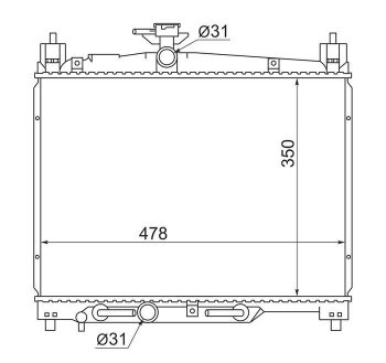 Радиатор двигателя SAT Toyota Platz (1999-2002)
