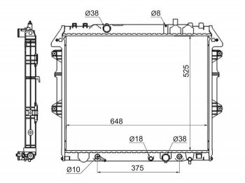 5 499 р. Радиатор двигателя SAT  Toyota Fortuner  AN50/AN60 - Hilux ( AN10,AN20,  AN20,AN30)  с доставкой в г. Воронеж. Увеличить фотографию 1