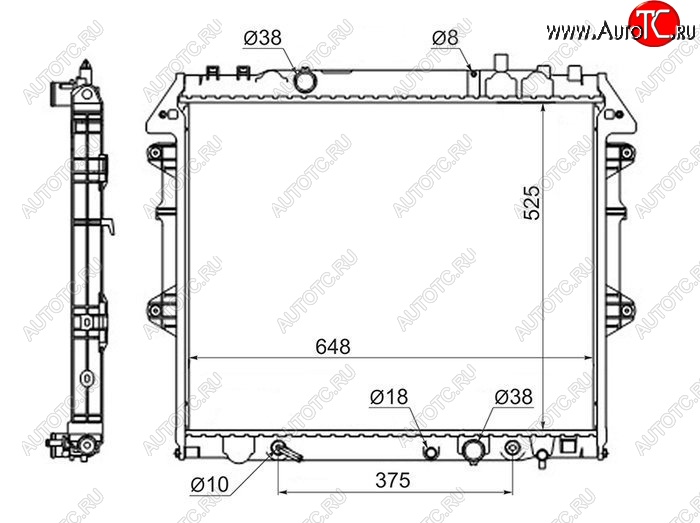 5 499 р. Радиатор двигателя SAT  Toyota Fortuner  AN50/AN60 - Hilux ( AN10,AN20,  AN20,AN30)  с доставкой в г. Воронеж