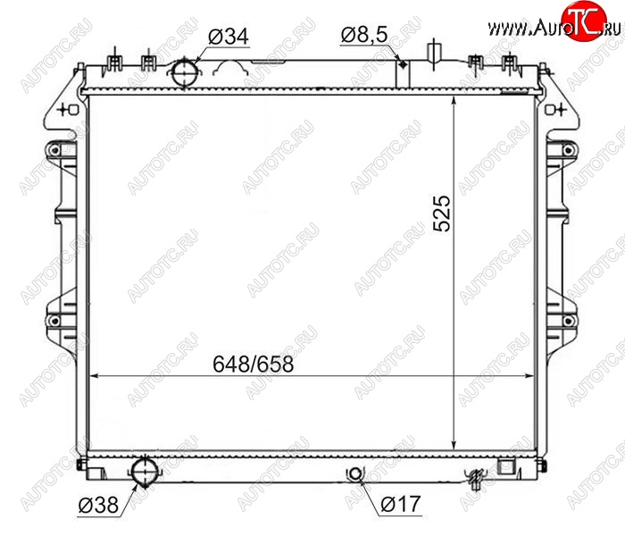 12 449 р. Радиатор двигателя SAT  Toyota Fortuner  AN50/AN60 - Hilux ( AN10,AN20,  AN20,AN30)  с доставкой в г. Воронеж