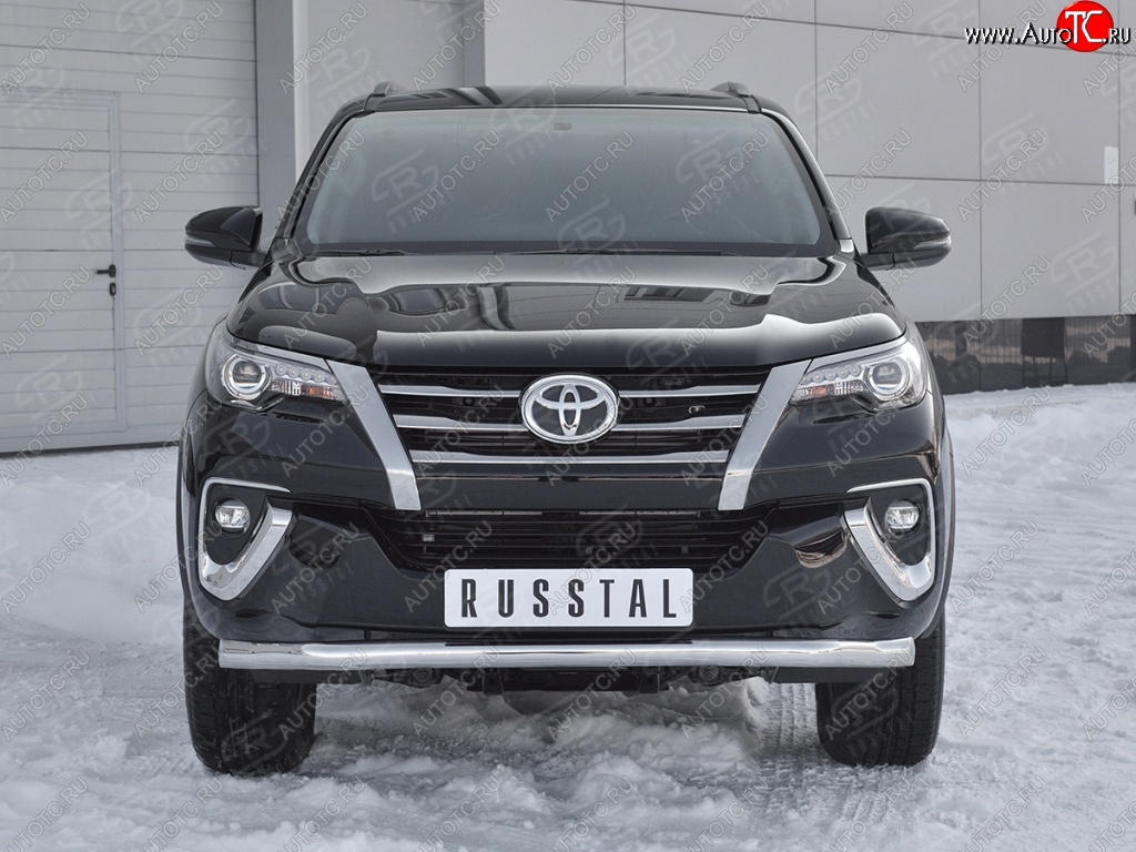 17 699 р. Защита переднего бампера (Ø63 мм, нержавейка) SLITKOFF  Toyota Fortuner  AN160 (2015-2020) дорестайлинг  с доставкой в г. Воронеж