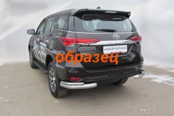 13 649 р. Уголки d76+d42 двойные  Toyota Fortuner  AN160 (2015-2020) дорестайлинг (Цвет: серебристый)  с доставкой в г. Воронеж. Увеличить фотографию 1