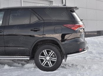 17 699 р. Защита заднего бампера (Ø63 мм, нержавейка) SLITKOFF  Toyota Fortuner  AN160 (2015-2020) дорестайлинг  с доставкой в г. Воронеж. Увеличить фотографию 4